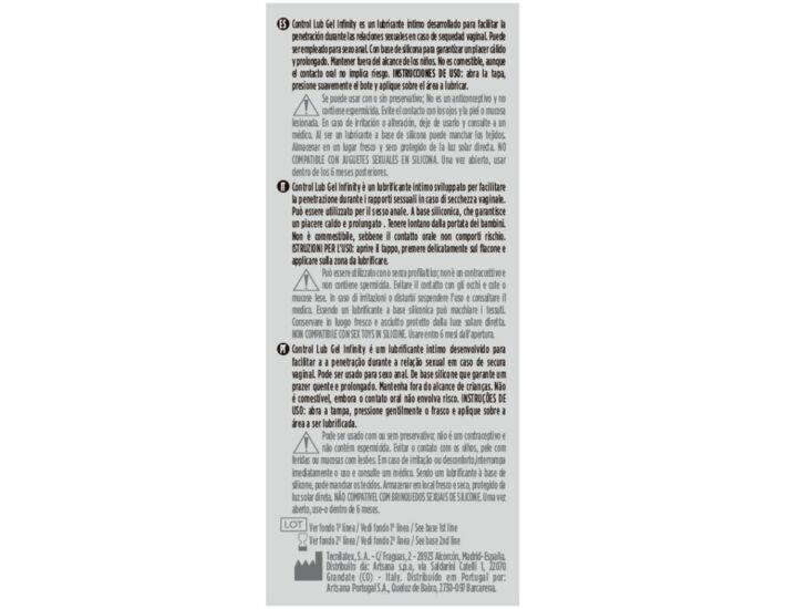 Control Lub Gel Infinity - Lubrificante a Base di Silicone 75 ml
