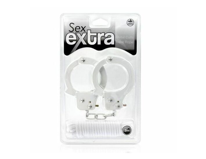 Manette extra per il sesso + corda bianca