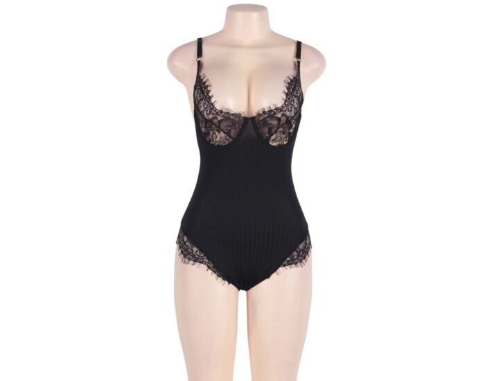 Body con Piume Trasparenti