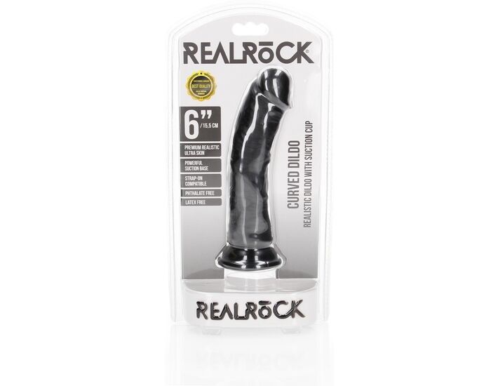 RealRock - Pene Realistico Curvato con Ventosa - 6''/ 15,5 cm