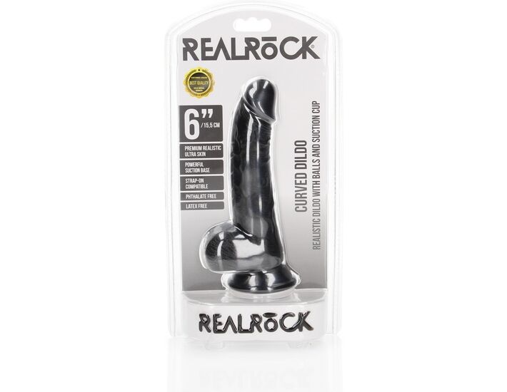RealRock - Pene Realistico Curvato con Ventosa - 6''/15,5 cm