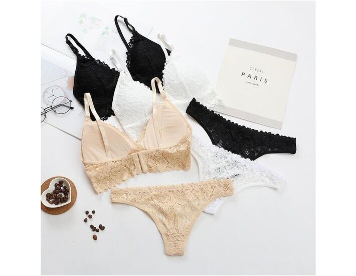 Set in pizzo floreale - Bianco