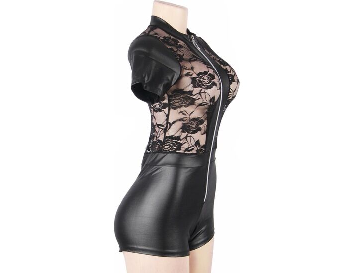 Body Umido in Pizzo Nero