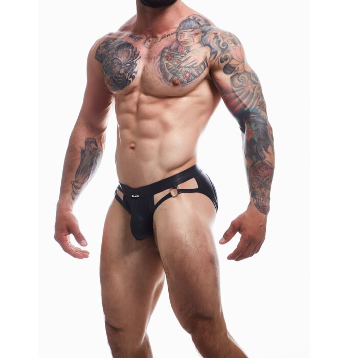 Mutandina C4M Dungeon Black Leatherette Jockstrap Large Mutandina C4M Dungeon Black Leatherette Jockstrap Large
