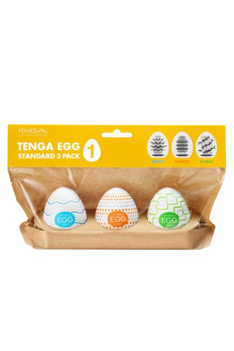 Masturbatore Tenga Uovo Standard 3 Pack con texture Masturbatore Tenga Uovo Standard 3 Pack con texture