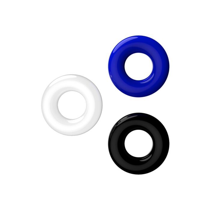 Anelli JoyRings Doughnut Cock Ring Set con 3 colori Anelli JoyRings Doughnut Cock Ring Set con 3 colori
