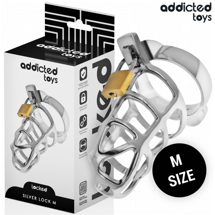 Jaula pene Addicted Toys Locked - Silver Lock Jaula pene Addicted Toys Locked - Silver Lock