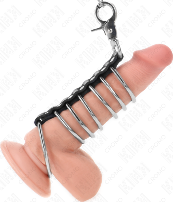 Anello Pene KINK 7 Anelli Metal 3.8-5cm con Catena Anello Pene KINK 7 Anelli Metal 3.8-5cm con Catena