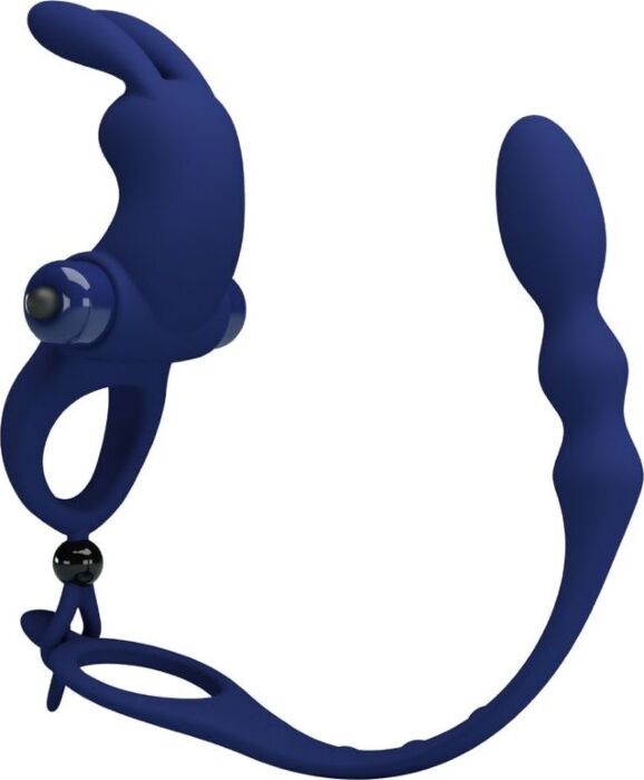 Anello Vibratore Pretty Love Ayad con Plug Blu Anello Vibratore Pretty Love Ayad con Plug Blu