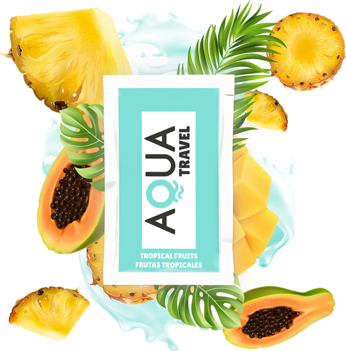 Aqua Travel - Lubrificante a base d'acqua al gusto di frutti tropicali da 6 ml - Sex Shop