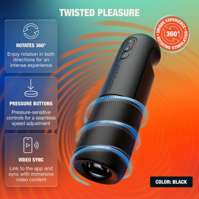 Masturbatore automatico ARCWAVE ORBIT nero con rotazione 360°