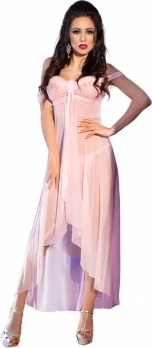 Babydoll lungo Chilirose CR 3716 Rosa Elegante Babydoll lungo Chilirose CR 3716 Rosa Elegante