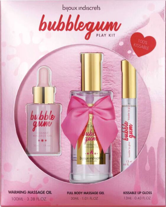 Bijoux - Indiscrets Bubblegum Play Kit con Olio, Gel & Lucidalabbra