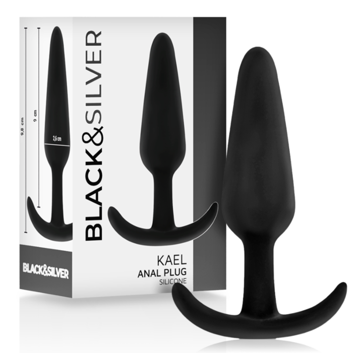 Plug Anale BLACK&SILVER Kael con manico medio Plug Anale BLACK&SILVER Kael con manico medio