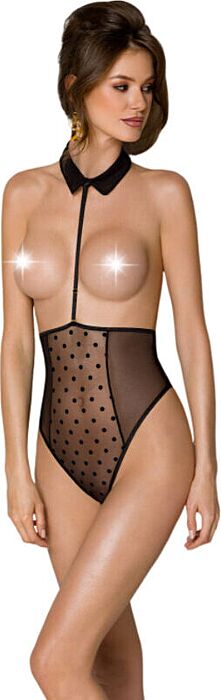 Body Passion Trisha Aperto Nero L/XL - Eleganza Seducente