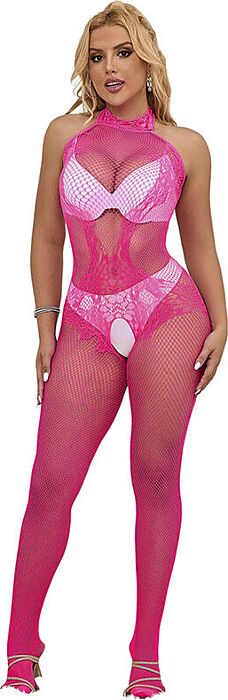 Body Crotchless Sublime Rosa con Pizzo Alta Body Crotchless Sublime Rosa con Pizzo Alta