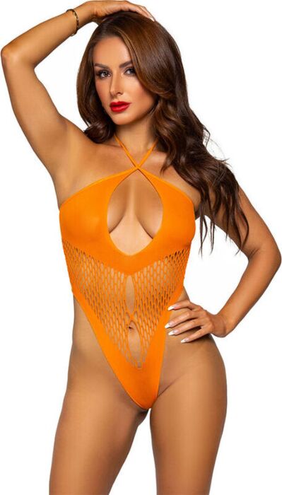 Body Halter Leg Avenue Arancione Sensuale