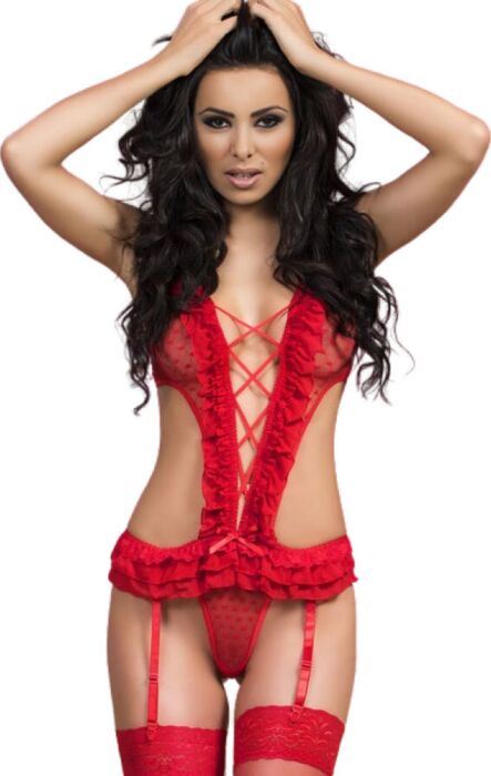 Body Rosso Chilirose CR 3086 Trasparente Cuori