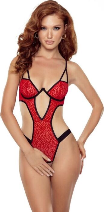 Body sexy Passion Porigelia Rosso S/M - Eleganza seducente