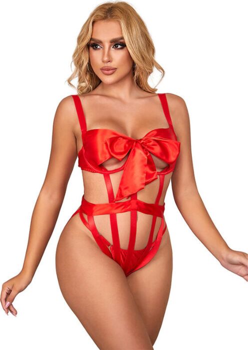 Body Sexy Calado Sublime con Lazo Rosso S/M