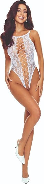 Bodystocking Passion BS112 Encaje Bianco
