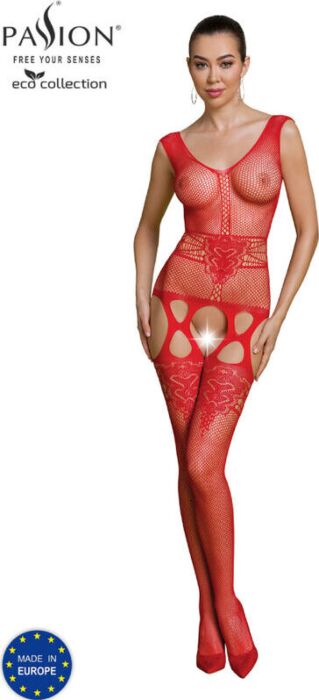 Bodystocking Passion Eco BS014 Rosso | Lingerie Sostenibile Bodystocking Passion Eco BS014 Rosso | Lingerie Sostenibile