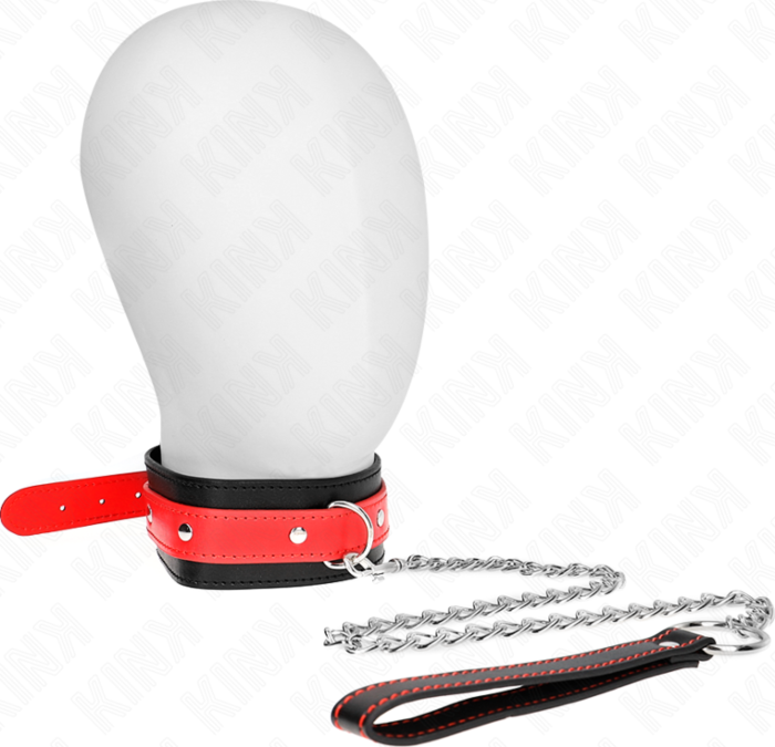 Collare KINK Rosso Regolabile 65 cm con Guinzaglio