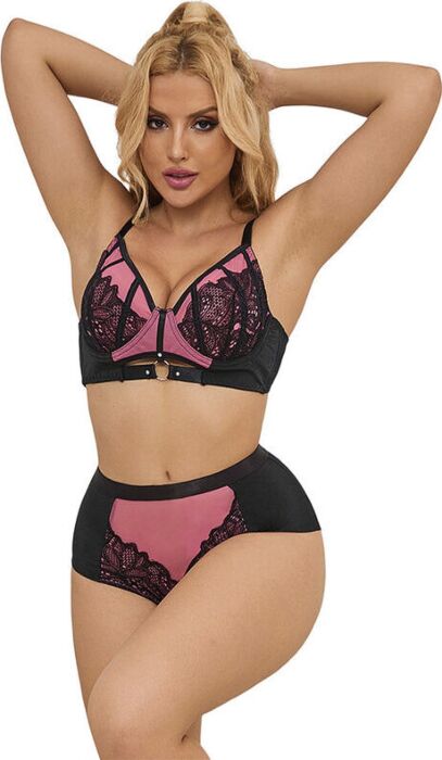Conjunto Lingerie Sublime Rosa Push-Up Elegante Conjunto Lingerie Sublime Rosa Push-Up Elegante