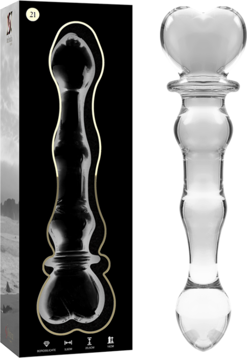 Dildo in vetro borosilicato nebuloso - Trasparente Dildo in vetro borosilicato nebuloso - Trasparente