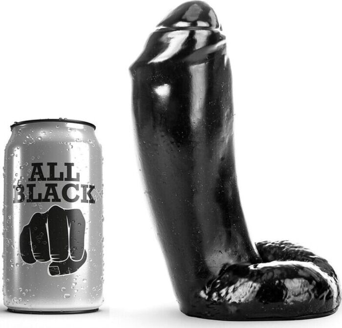 Dildo ALL BLACK 18 cm in silicone realistico