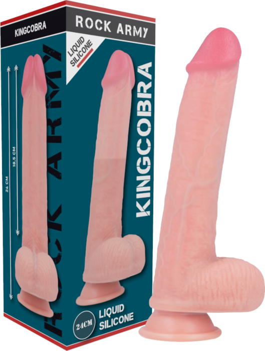 Dildo Rock Army Kingcobra 24 cm in silicone liquido