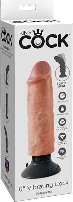 Dildo vibratore King Cock 15.24 cm realistico