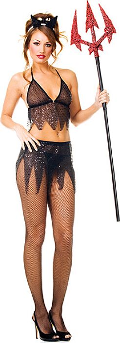 Costume Diablesa Music Legs con Top e Gonna Costume Diablesa Music Legs con Top e Gonna