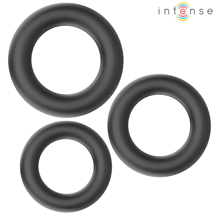 Anelli INTENSE HUGH 3 Silicone per il piacere maschile Anelli INTENSE HUGH 3 Silicone per il piacere maschile