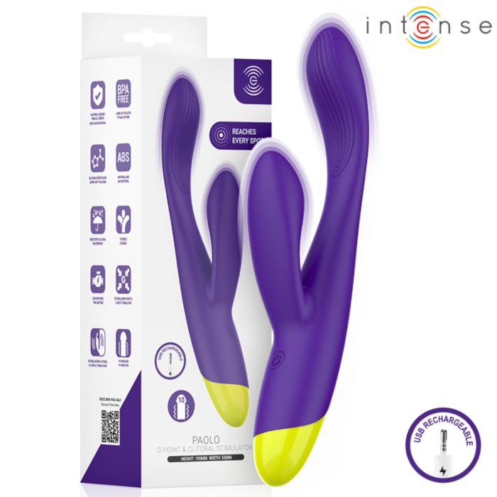 Vibratore INTENSE PAOLO con stimolazione doppia Vibratore INTENSE PAOLO con stimolazione doppia