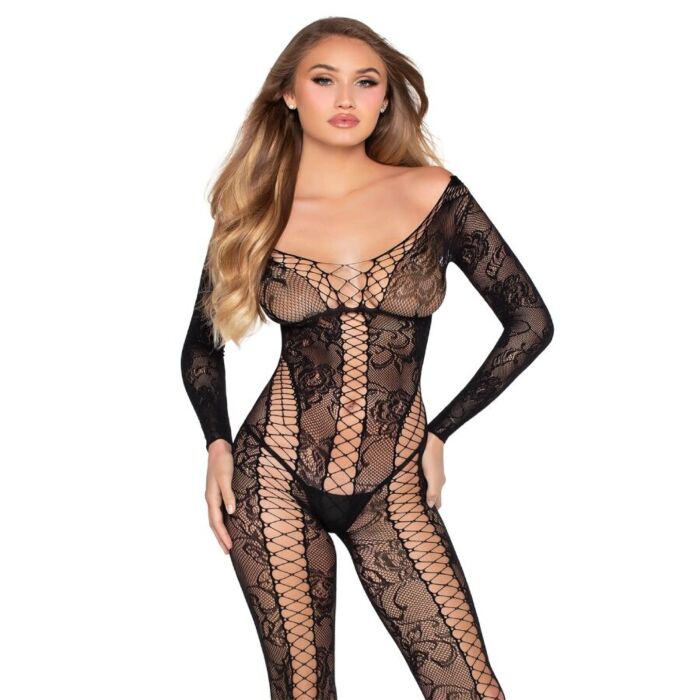 Bodystocking Leg Avenue 89369 con effetto lacci Bodystocking Leg Avenue 89369 con effetto lacci