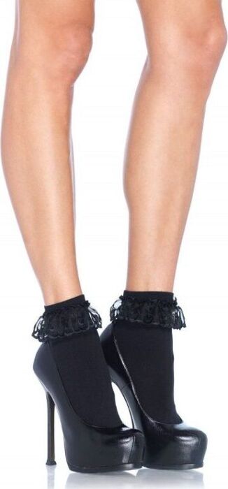 Leg avenue calcetines negros con volante decorativo Leg avenue calcetines negros con volante decorativo