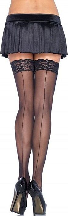 Leg avenue medias con costura y encaje en la parte superior plus Leg avenue medias con costura y encaje en la parte superior plus