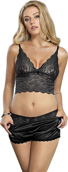 Lingerie Sublime Set 3 Pezzi Eleganza Nera