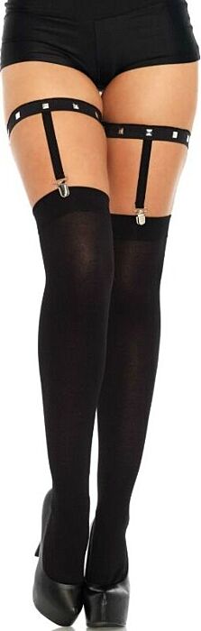 Ligueros con tachuelas - negro Ligueros con tachuelas - negro