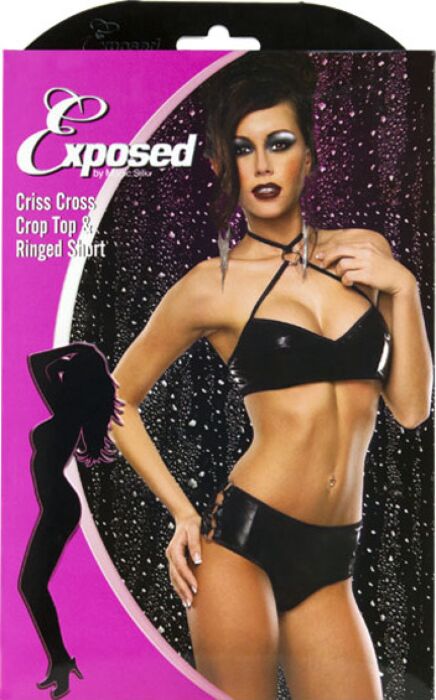 LIQUID ONYX CROP TOP&BOY SHORT NEGRO XS