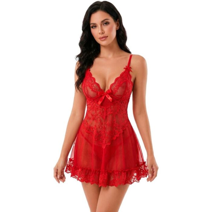 Babydoll LIVCO CORSETTI FASHION Nuit Red T-Shirt e Mutandina