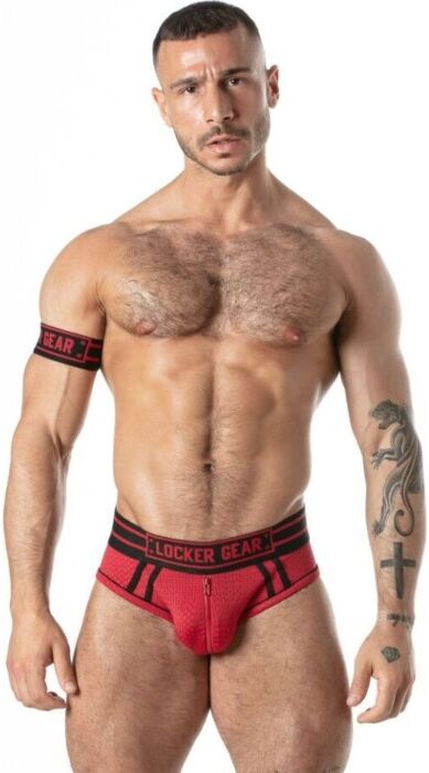 Slip sportivo in rete LOCKER GEAR rosso XL