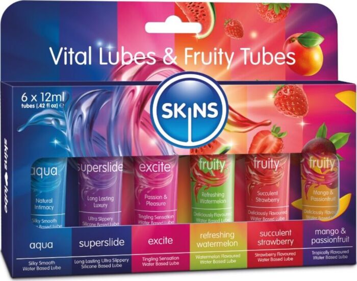 Lubrificanti SKINS VITAL & FRUITY Kit 6x12ml Lubrificanti SKINS VITAL & FRUITY Kit 6x12ml