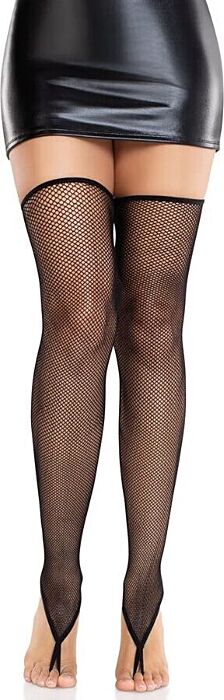 Medias Leg Avenue Senza Piede Nere con Aro Dedo