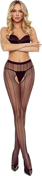 Medias Crotchless Passion TIOPEN 040 Nero Eleganza