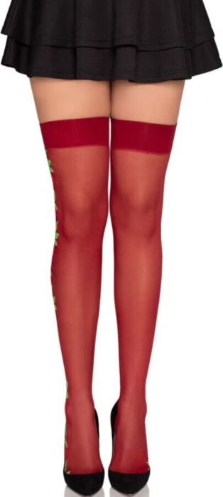 Medias Liguero Leg Avenue 1957 con Fiori Rossi