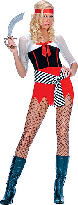 Costume pirata minivestito Music Legs con fiocco Costume pirata minivestito Music Legs con fiocco