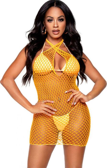 Vestito Rete Leg Avenue Naranja Unica Sensuale