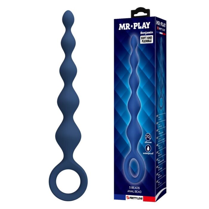 Giocattolo erotico MR PLAY Blue Silicone Anal Beads 20.4 cm Giocattolo erotico MR PLAY Blue Silicone Anal Beads 20.4 cm